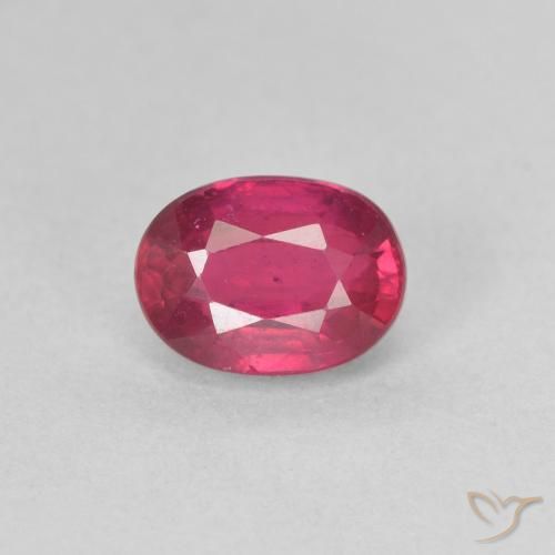1.32ct 자연스러운 분홍빛이 도는 빨강 루비, 타원형, VS