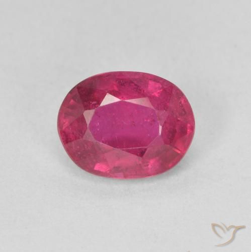 1.61ct 자연스러운 미디엄 레드 루비, 타원형, VS