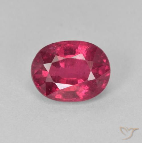 1.83ct 자연스러운 분홍빛이 도는 빨강 루비, 타원형, VS