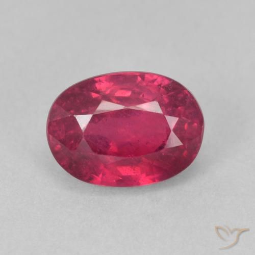 1.62ct 자연스러운 분홍빛이 도는 빨강 루비, 타원형, VS