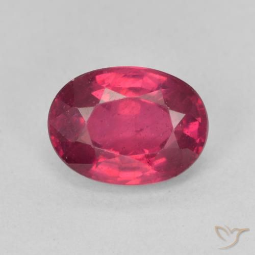1.87ct 자연스러운 딥 레드 핑크 루비, 타원형, VS