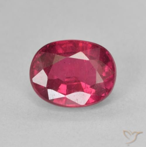 1.93ct 자연스러운 딥 레드 핑크 루비, 타원형, VS