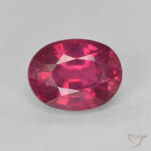 1.98ct 자연스러운 분홍빛이 도는 빨강 루비, 타원형, VS