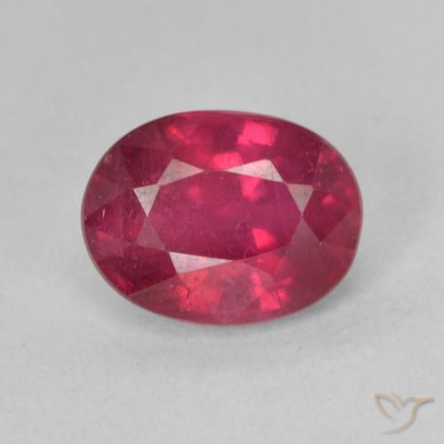 2.03ct 자연스러운 딥 레드 핑크 루비, 타원형, VS