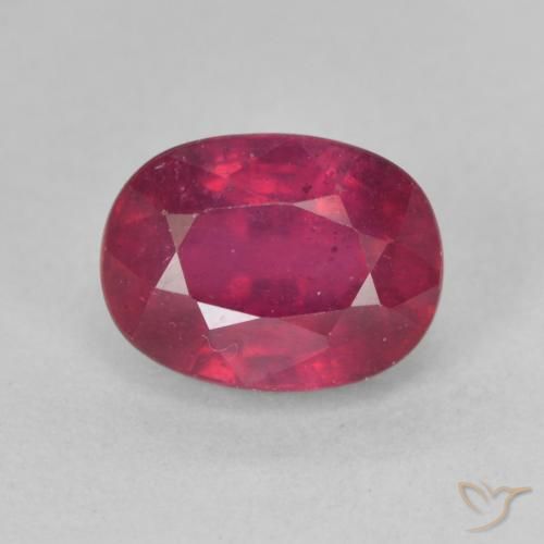 2.39ct 자연스러운 분홍빛이 도는 빨강 루비, 타원형, VS