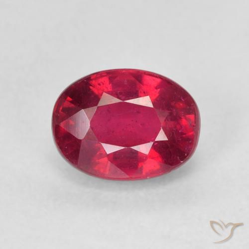 2.28ct 자연스러운 분홍빛이 도는 빨강 루비, 타원형, VS