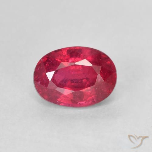 1.50ct 자연스러운 분홍빛이 도는 빨강 루비, 타원형, VS