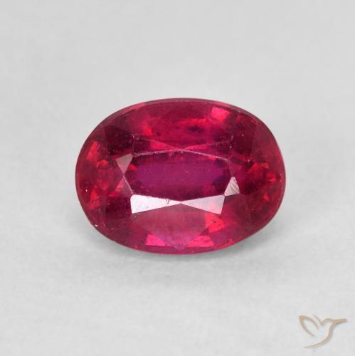 1.96ct 자연스러운 딥 레드 핑크 루비, 타원형, VS