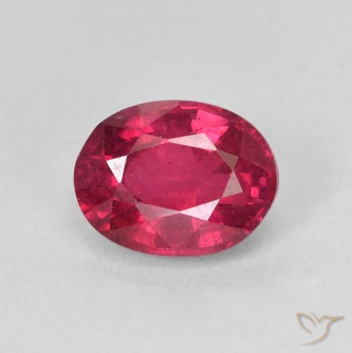 1.87ct 자연스러운 딥 레드 핑크 루비, 타원형, VS