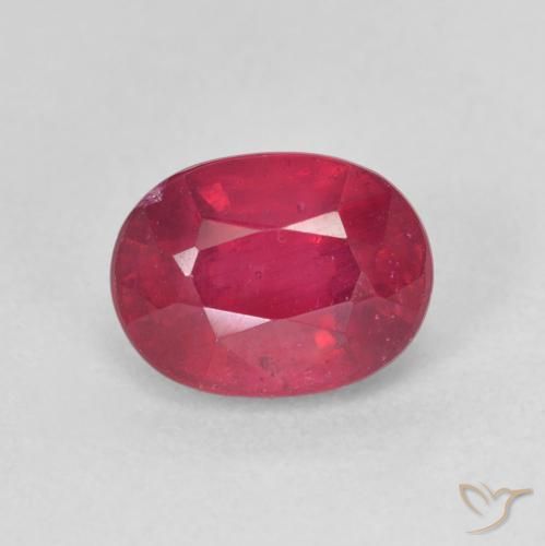 2.16ct 자연스러운 잼 레드 루비, 타원형, VS
