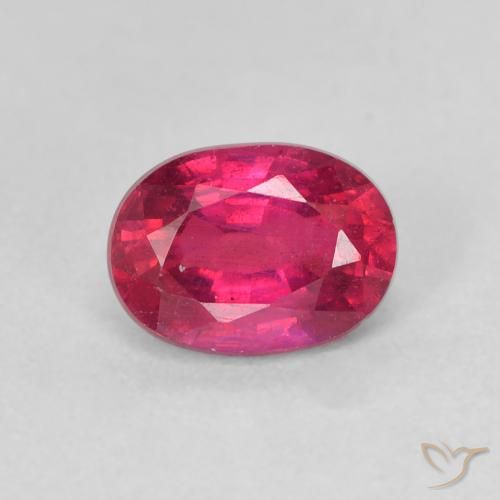 1.35ct 자연스러운 라이트 레드 루비, 타원형, VS