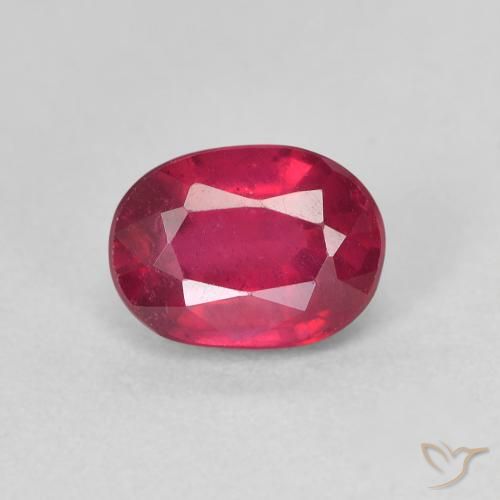 1.51ct 자연스러운 분홍빛이 도는 빨강 루비, 타원형, VS