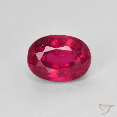 1.43ct 자연스러운 딥 레드 핑크 루비, 타원형, VS