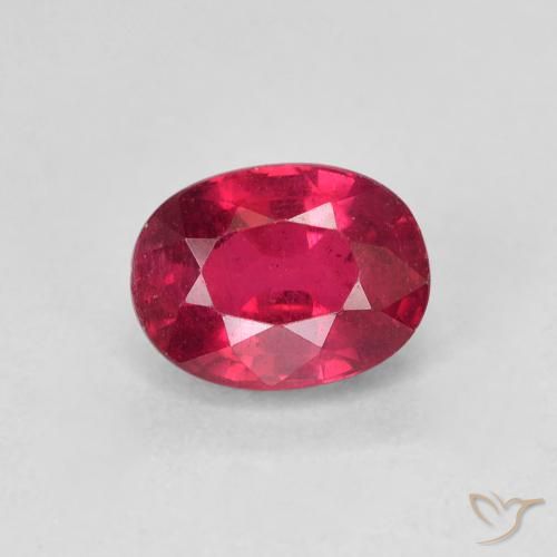 1.50ct 자연스러운 미디엄 레드 루비, 타원형, VS