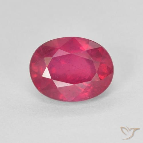 1.98ct 자연스러운 라이트 레드 루비, 타원형, VS