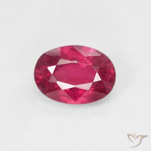 1.08ct 자연스러운 Medium Dark-Red 루비, 타원형, VS