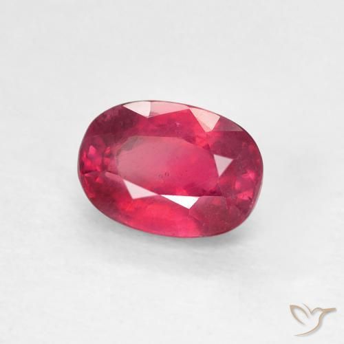 1.33캐럿 천연 Medium Dark-Red 루비, 타원형, VS