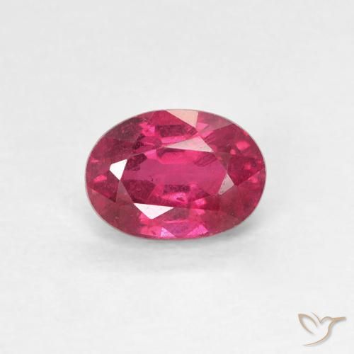 1.10ct 자연스러운 분홍빛이 도는 빨강 루비, 타원형, VS