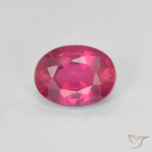 1.14ct 자연스러운 라이트 레드 루비, 타원형, VS