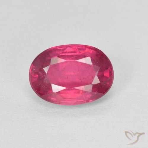 1.20ct 자연스러운 라이트 레드 루비, 타원형, 불투명체