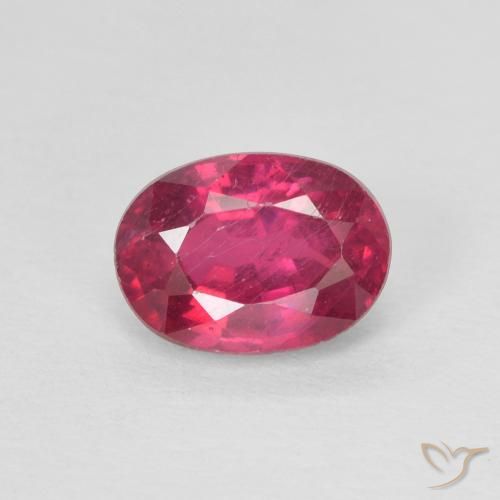 1.20ct 자연스러운 라이트 레드 루비, 타원형, VS-SI