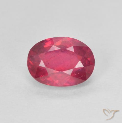 1.33ct 자연스러운 붉은빛이 도는 핑크 루비, 타원형, VS