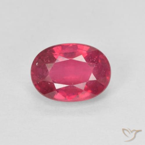 1.34ct 자연스러운 미디엄 레드 루비, 타원형, VS