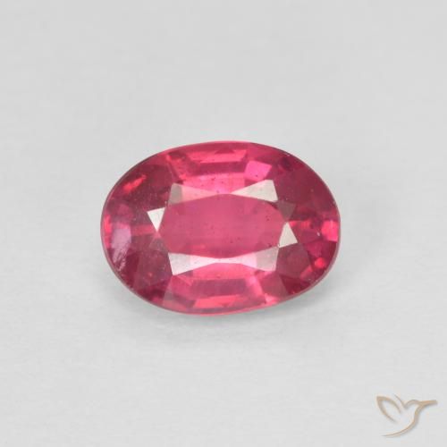 1.04ct 자연스러운 미디엄 레드 루비, 타원형, VS