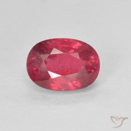1.45ct 자연스러운 분홍빛이 도는 빨강 루비, 타원형, VS