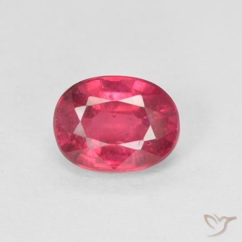 1.23ct 자연스러운 미디엄 레드 루비, 타원형, VS