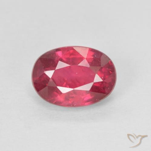 1.41ct 자연스러운 분홍빛이 도는 빨강 루비, 타원형, VS