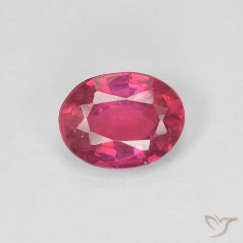 0.99ct 자연스러운 라이트 레드 루비, 타원형, VS-SI