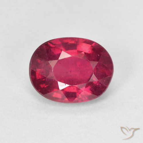 1.78ct 자연스러운 딥 레드 핑크 루비, 타원형, VS