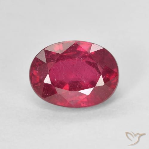2.12ct 자연스러운 Medium Dark-Red 루비, 타원형, VS