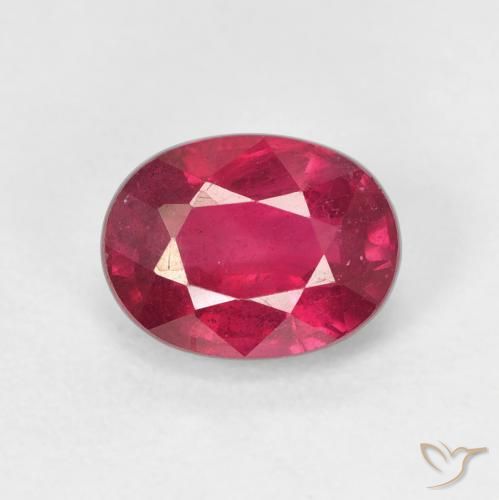1.99ct 자연스러운 딥 레드 핑크 루비, 타원형, VS