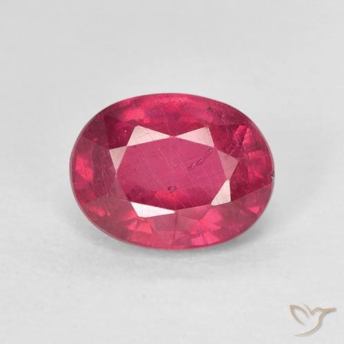 1.95ct 자연스러운 분홍빛이 도는 빨강 루비, 타원형, VS
