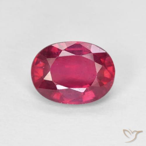 1.78ct 자연스러운 분홍빛이 도는 빨강 루비, 타원형, VS
