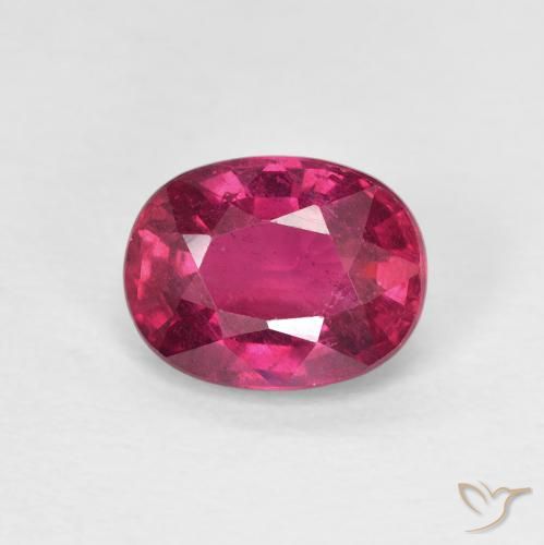 1.73ct 자연스러운 분홍빛이 도는 빨강 루비, 타원형, VS