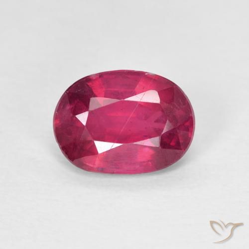 1.58ct 자연스러운 딥 레드 핑크 루비, 타원형, VS