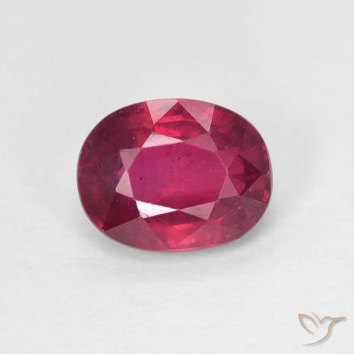 1.78ct 자연스러운 딥 레드 핑크 루비, 타원형, VS