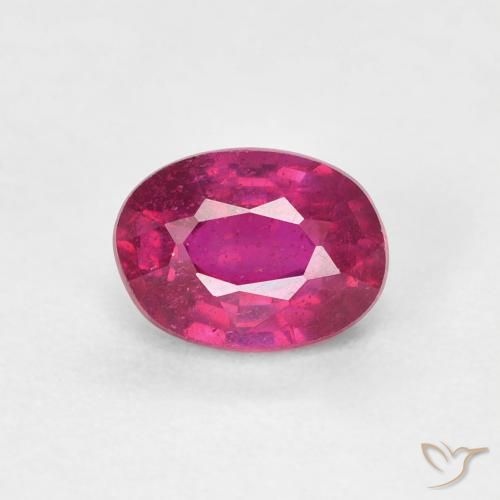 1.24ct 자연스러운 라이트 레드 루비, 타원형, VS