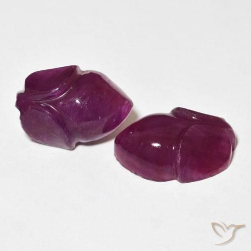 11.57캐럿 천연 Medium Dark-Purple 루비 보석, 플라워 컷, 불투명체