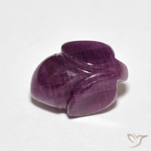 4.58ct 자연스러운 Medium Dark-Purple 루비, 플라워 컷, 불투명체
