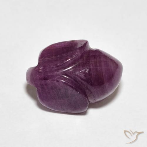 4.58캐럿 천연 Medium Dark-Purple 루비, 플라워 컷, 불투명체