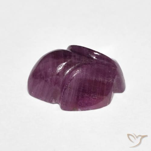 4.58캐럿 천연 Medium Dark-Purple 루비, 플라워 컷, 불투명체