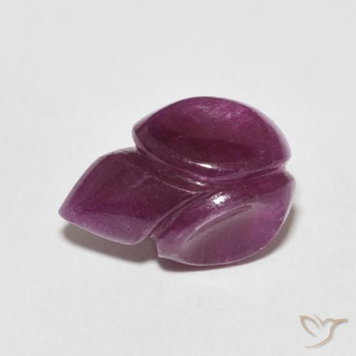 3.38ct 자연스러운 와인 레드 루비, 플라워 컷, 불투명체