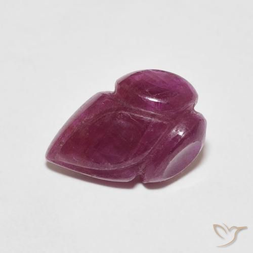 2.30ct 자연스러운 딥 레드 루비, 플라워 컷, 불투명체