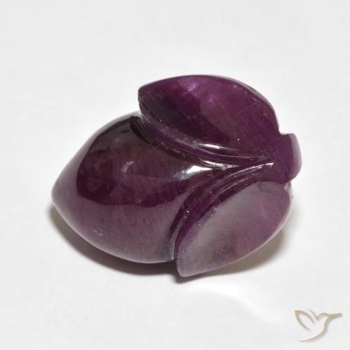 13.39ct 자연스러운 라즈베리 레드 루비, 플라워 컷, 불투명체
