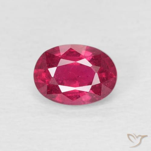 1.19ct 자연스러운 퍼플-레드 루비, 타원형, VS