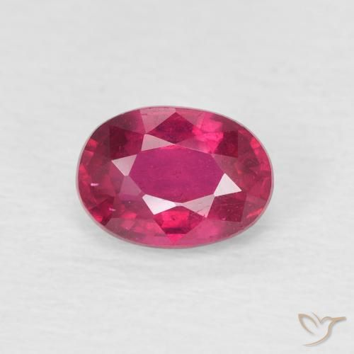 1.22ct 자연스러운 미디엄 레드 루비, 타원형, VS